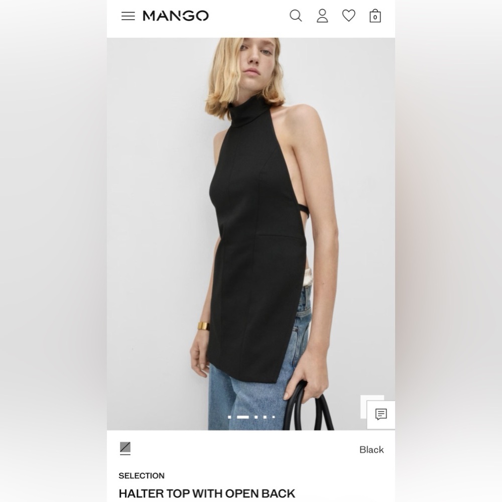 Mango Black Halter Top